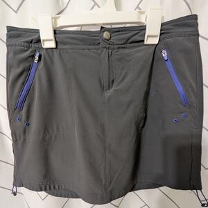 Title Nine Gray Skort with Purple Zipper Accents